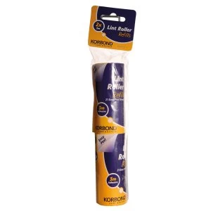 Image of Korbond Lint Roller Refill 3m - Pack of 2
