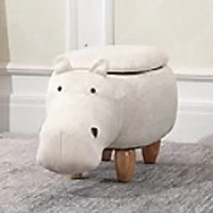 image of Homcom Kids Stool Hippo Cream