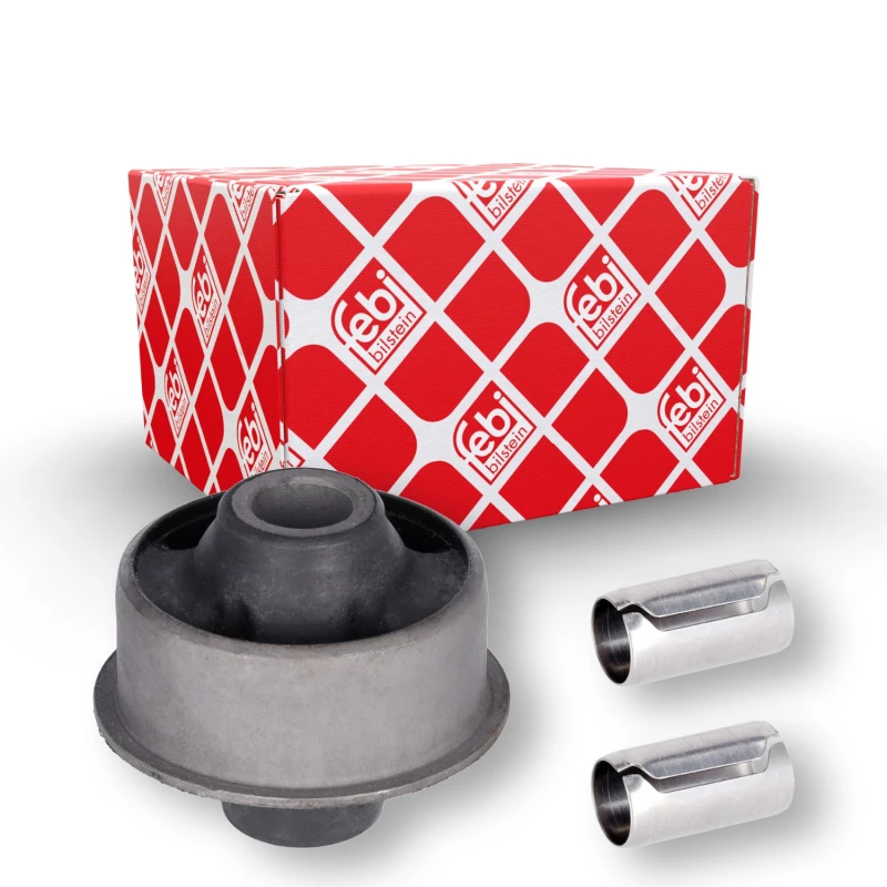 Image of FEBI BILSTEIN 27999 Arm Bushes Front Axle Right, with mounting sleeves Elastomer Control Arm-/Trailing Arm Bush (251)