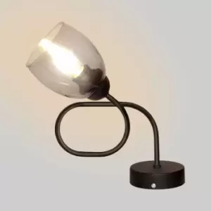 image of Helam Marietta Table Lamp Black, Smokey 22cm