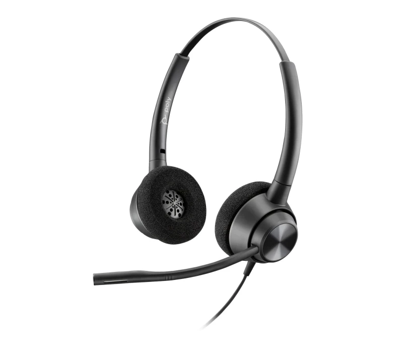 Image of HP POLY EncorePro 320 with Quick Disconnect Binaural Headset TAA 77T26AA