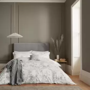 Image of Helena Springfield Emeline 100% Cotton Duvet Cover and Pillowcase Set Grey