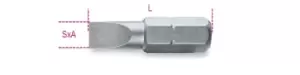 image of Beta Tools 861LP 1x 1/4" Hex Drive Flat/Slotted Bit 0.5 x 3mm 008610005