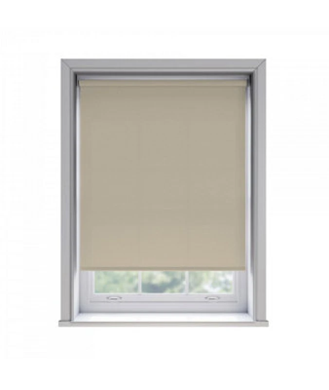 Image of 45Cm No Drill Self Adhesive Taupe Thermal Blackout Roller Blind (170Cm Drop)