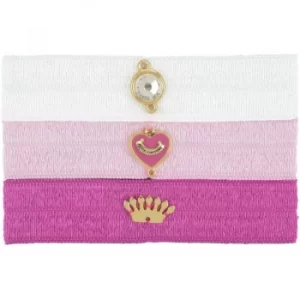 Image of Ladies Juicy Couture PVD Gold plated Flat Charmy Elastics Hair Elastics