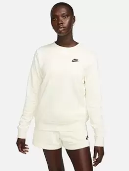 Image of Nike NSW Club Fleece Crew Sweatshirt - Cream, Size 2XL, Women