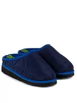 Image of TOTES Boys Premium Quilted Mini Me Slipper - Navy, Size 2 Older