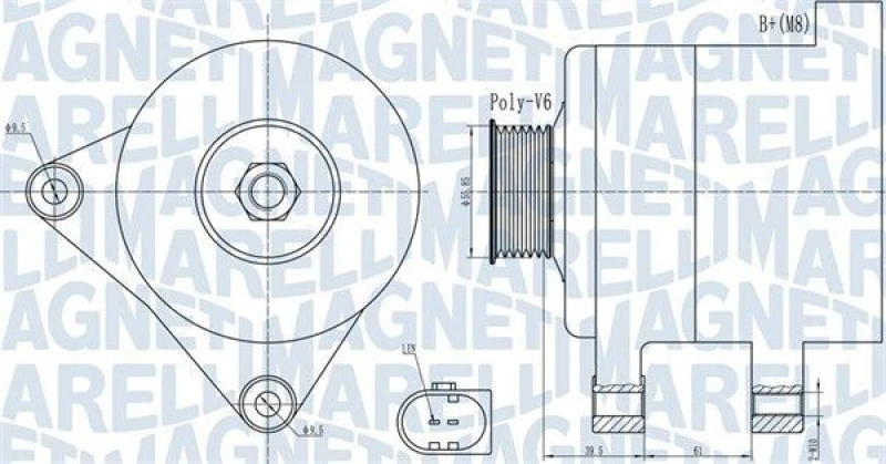 Image of MAGNETI MARELLI Alternator MAGNETI MARELLI 063732011010
