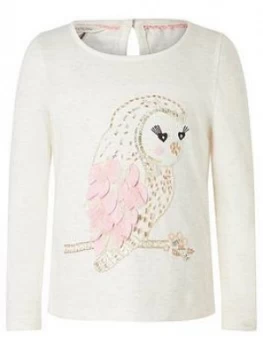 image of Monsoon Girls Owl Sequin Top - Ivory