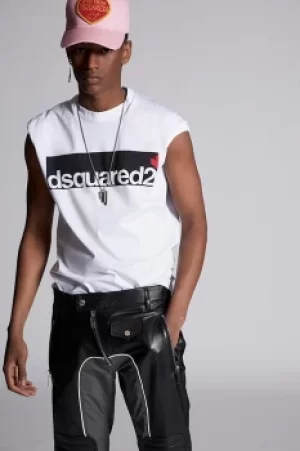 Image of DSQUARED2 Men Short sleeve t-shirt White Size XXL 100% Cotton