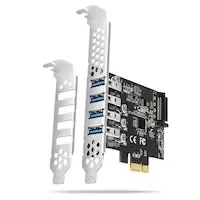 image of AXAGON PCEU-43RS PCIe Adapter 4x USB3.0 UASP VIA, 15-pin SATA Power Controller Card