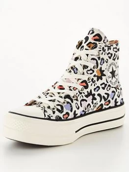 image of Converse Chuck Taylor All Star Lift Hi Top Shoes - Off White, Multi, Size 3, Women