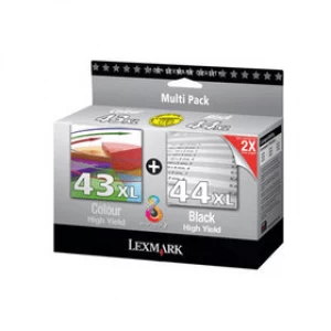 image of Lexmark 80D2966 (43XL + 44XL) Original Black and Tri Colourss Pack