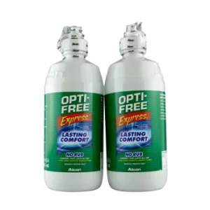 image of Opti-Free Express Twin Pack (2*355ml), Contact Lens Solution, Includes Lens Case