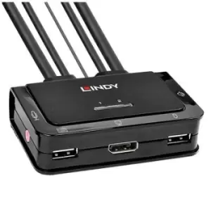 Image of LINDY KVM changeover switch DisplayPort Mouse, Keyboard 4096 x 2160 Pixel