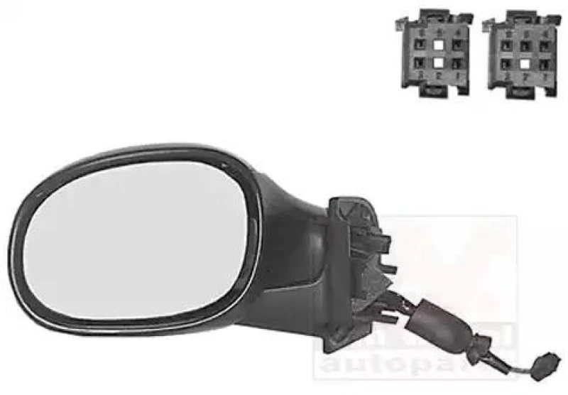 Image of VAN WEZEL 0927819 Wing mirror * HAGUS * Left, Heatable, partially primed Outside Mirror (50)