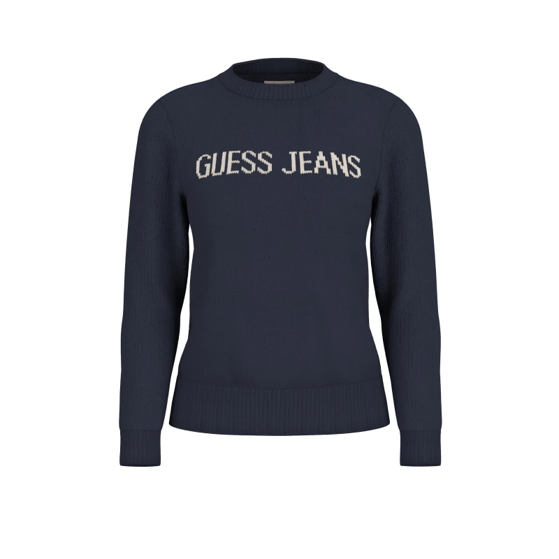 Image of Guess Intarsia Knit Jumper - Blue Blue 10