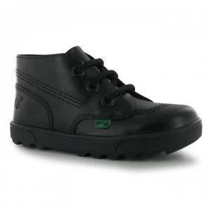 Image of Kickers Disley Hi Childrens Shoes - Black