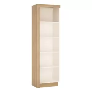 image of Lyon Bookcase Right Hand In Riviera Oak Effect/White High Gloss