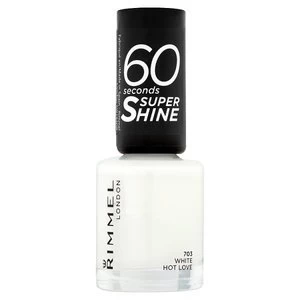 image of Rimmel Nail Polish 60 Second White Hot Love 8ml White