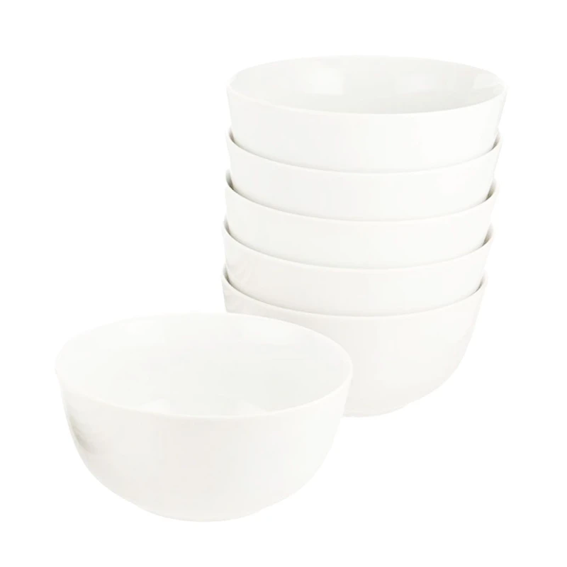 Image of Glim & Glam Cereal Bowls 6 Piece Tapas Bowl Set Porcelain 5.5" White unisex