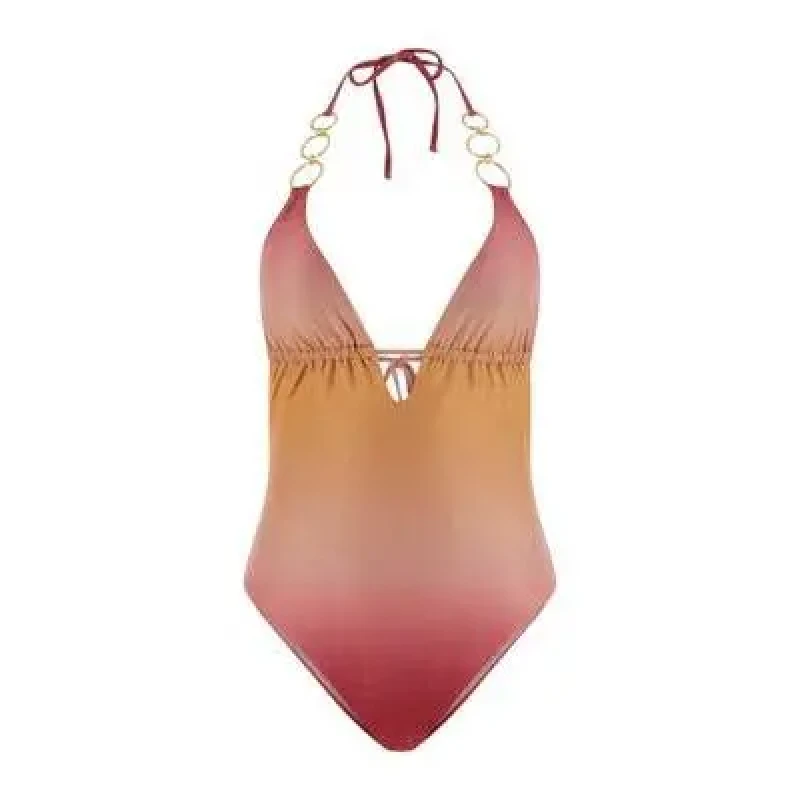 Image of Womens halter neck one Piece swimsuit Guess Iris Marron Female M