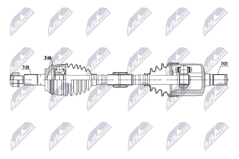 Image of NTY NPW-MZ-129 Drive shaft Front Axle Left Drive Shaft (13)