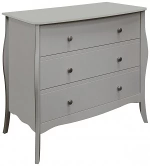 image of Amelie 3 Drawer Chest of Drawers - Grey