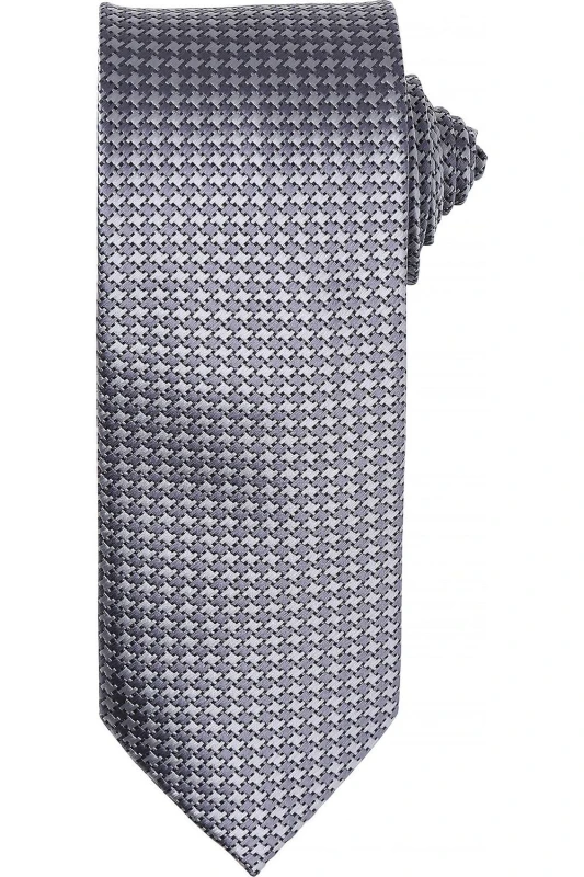 Image of Premier Premier Men Puppy Tooth Formal Work Tie Pack of 2 in Silver Silver One Size Male 5059269154448