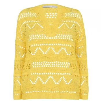 image of Oui Crochet Knit Jumper - Yellow 225