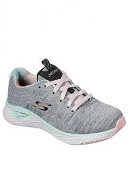 image of Skechers Girls Solar Fuse Brisk Escape Trainers - Grey