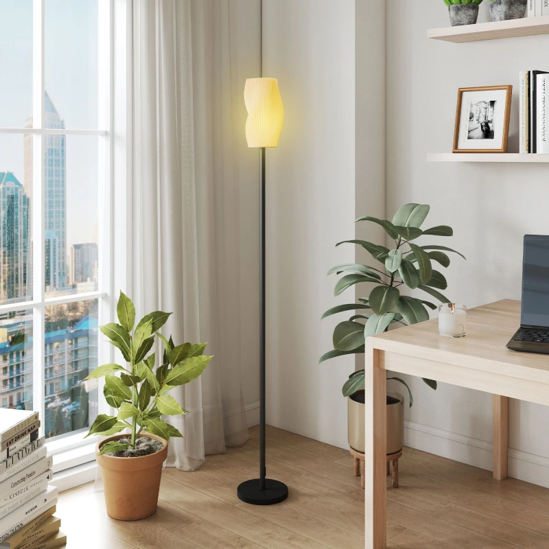Image of HOMCOM HOMCOM 3D Printed Standing Lamp with Shade, 3 Colour Temperature, White White One Size Unisex 5063603972193