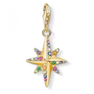 Image of THOMAS SABO Gold Colourful Star Compass Charm