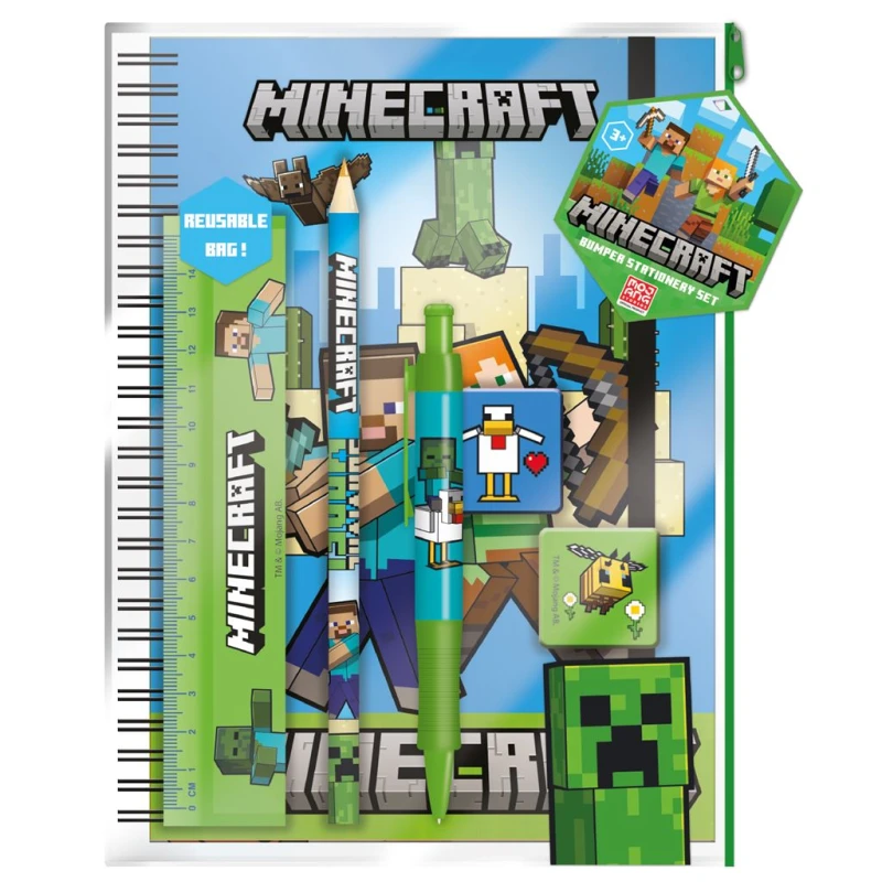 Image of Minecraft (Characters) A5 Bumper Stationery Set, Multi SR74684