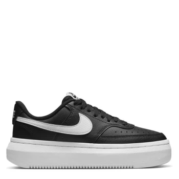 Image of Nike Court Vision Alta Leather Womens Trainers - Black/White