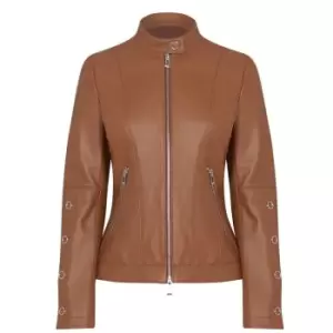 Image of Hugo Lisaka Leather Jacket - Orange