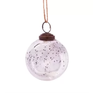 image of Silver Vintage Glass Bauble Large