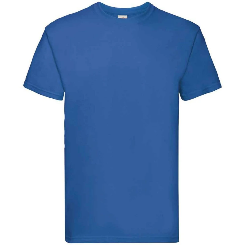 Image of Fruit Of The Loom Fruit of the Loom Men Super Premium Heather T-Shirt in Blue Size: 3X-Large Blue XXXL Male 5063527397614
