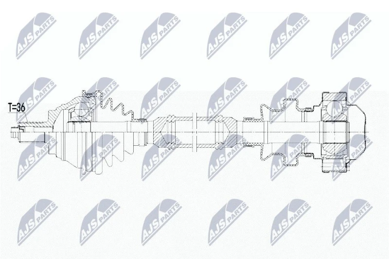 Image of NTY NPW-WW-164 Drive shaft Front Axle Right Drive Shaft (13)