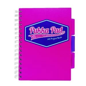 image of Pukka Pad Vision Wirebound Project Book A5 Pink Pack of 3 8611-VIS