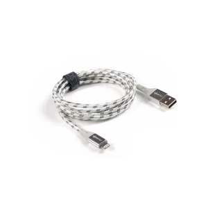 image of BoomPods Retro Armour Cable - Mfi Certified - 1.5M - Titanium