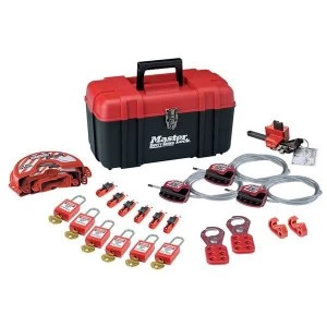 image of Master Lock Valve & Electrical Lockout Toolbox Kit 23 Piece