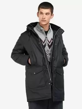 Image of Barbour Haughton Wax Coat, Black Size M Men
