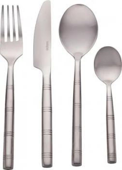 image of Amefa 18 Piece Mirror Cane Stainless Steel Cutlery Set