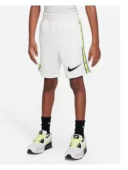 Image of Nike Older Boys Repeat Swoosh Fleece Short, White, Size L=12-13 Years