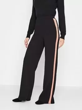Image of Long Tall Sally Beige Side Stripe Trouser, Black, Size 12, Women