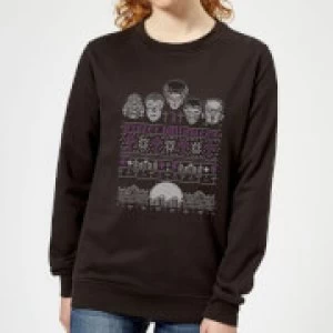 image of Universal Monsters I Prefer Halloween Womens Sweatshirt - Black