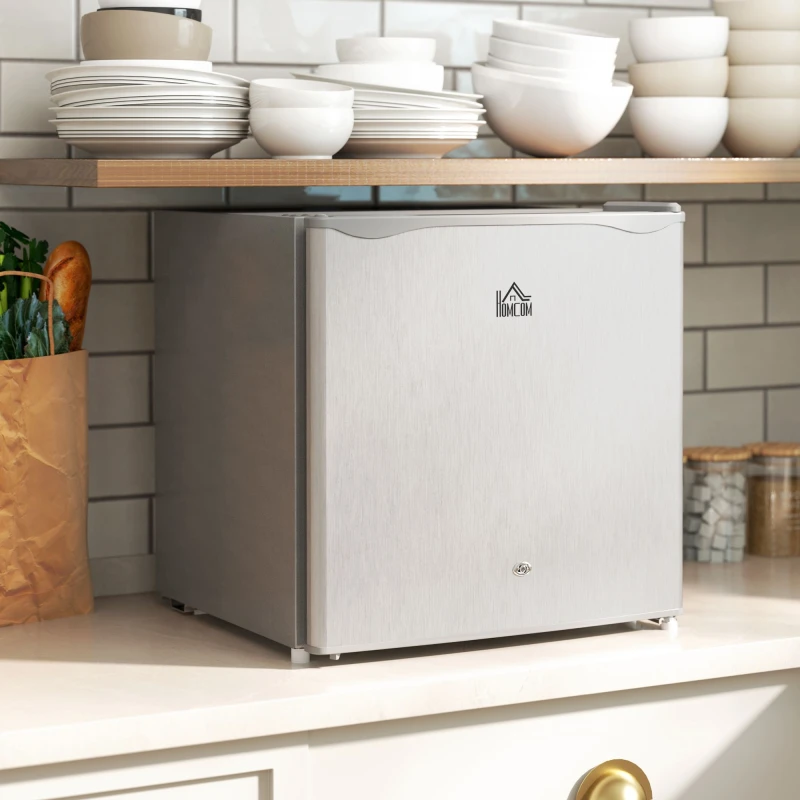 Image of HOMCOM 46L Counter Top Fridge Mini Fridge with Lock Chiller Box Grey