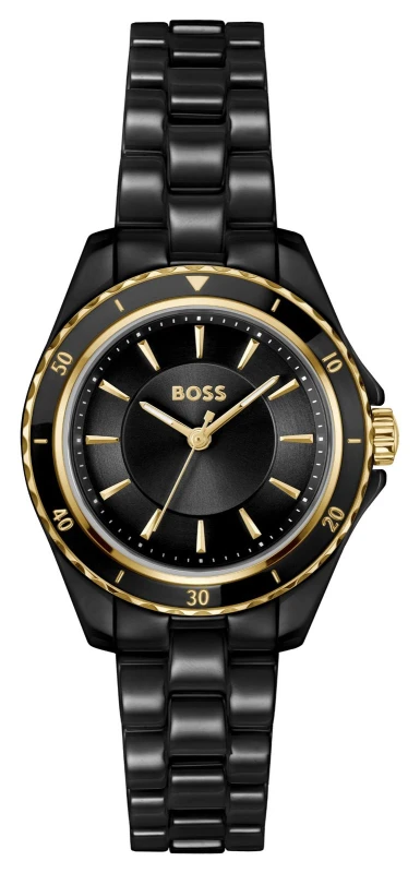 Image of BOSS 1502851 SAGE AQUA Three-Hand Quartz (30mm) Black Dial Watch