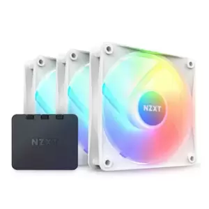 image of NZXT F120 RGB Core 120mm PWM Fan 3 Pack with Controller White